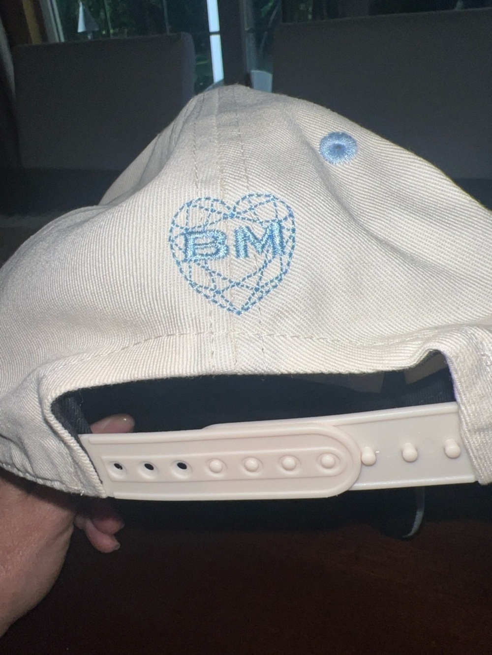 Anthropologie 'Marriage Material' Two-Tone Baseball Cap in Cream and Light Blue - Picture 3 of 6
